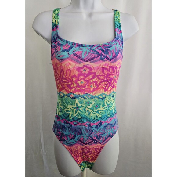 Vtg Kathy Ireland Swimsuit Women's High Cut One Piece Bathing Suit Size 13 / 14 - Picture 1 of 9